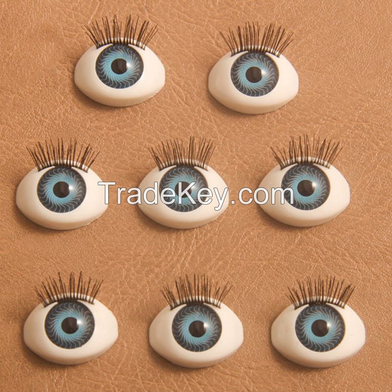 Acrylic oval doll eyes with eyelashes