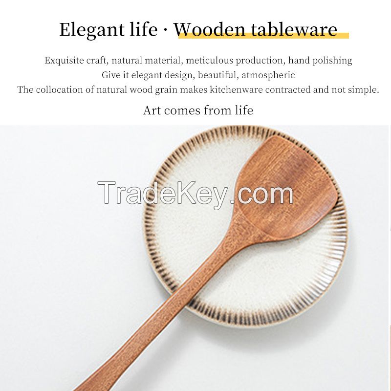 Bamboo kitchen utensils, bamboo spatula, portable
