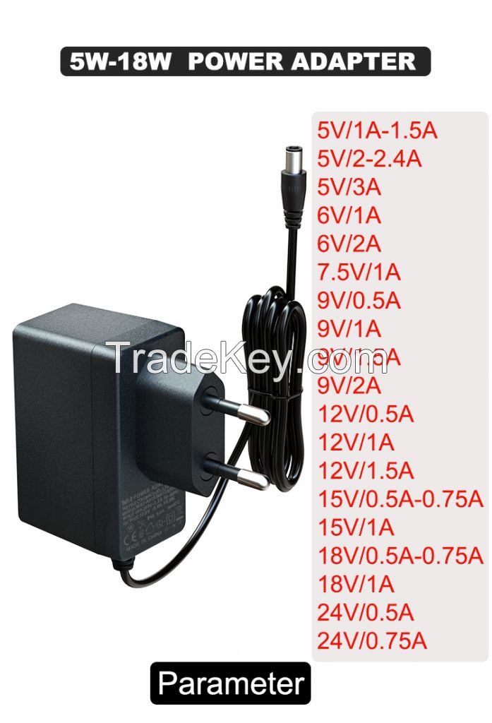 OEM/ODM 6W 6V 1A 5V 1A Power adapter