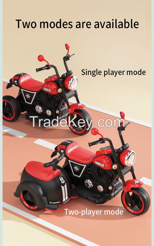 1/6 2022 China Manufacturer Wholesale Two Seats Battery Rechargeable Kids Ride On Motorcycle