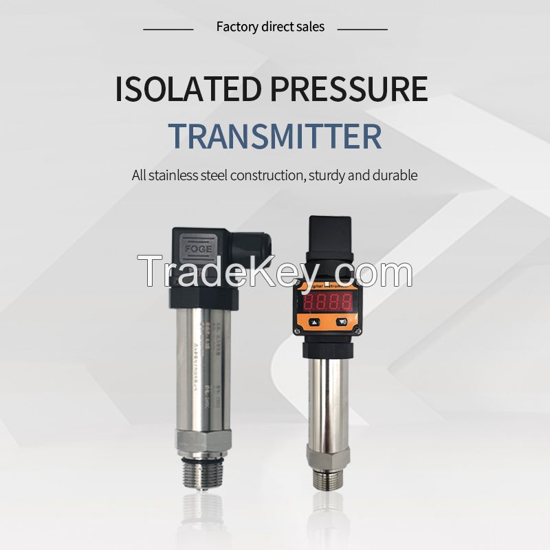 Lsolated pressure transmitter with high accuracy and stability, resistant to wear and tear, shock and corrosion