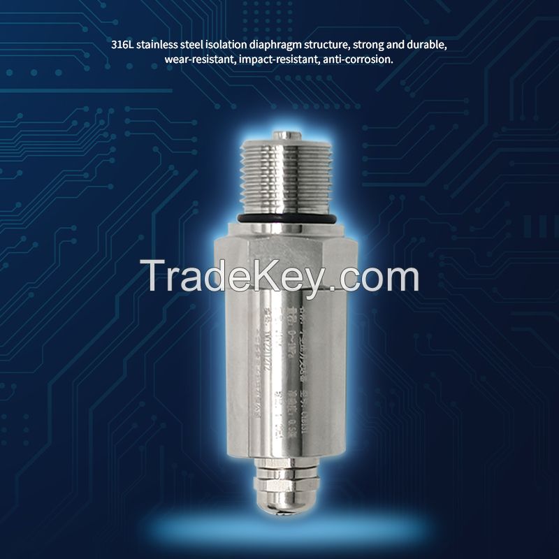 Small pressure transmitter with high accuracy, all stainless steel structure, strong anti-interference, good long term stability