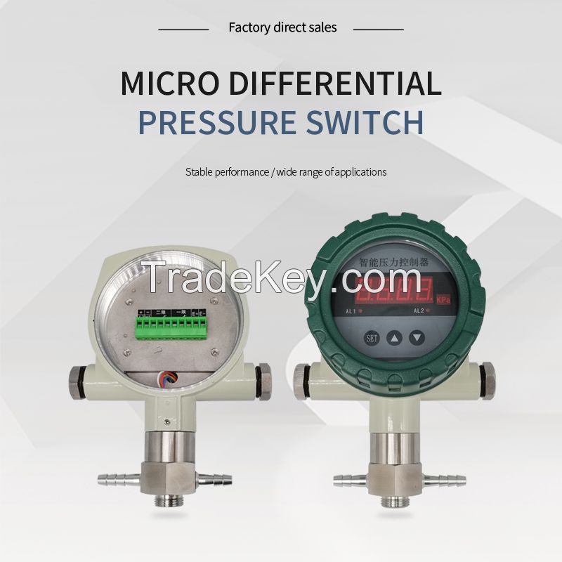 Intelligent digital explosion-proof micro differential pressure switch is widely used in dust removal, differential pressure monitoring in pharmaceutical workshops, etc