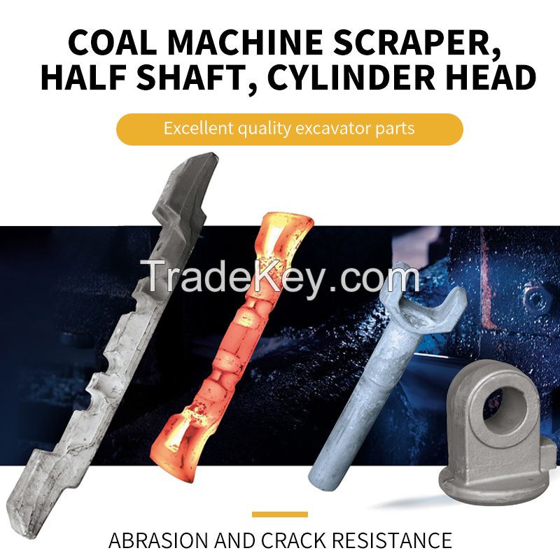 Scraper, half shaft and cylinder head of coal machine