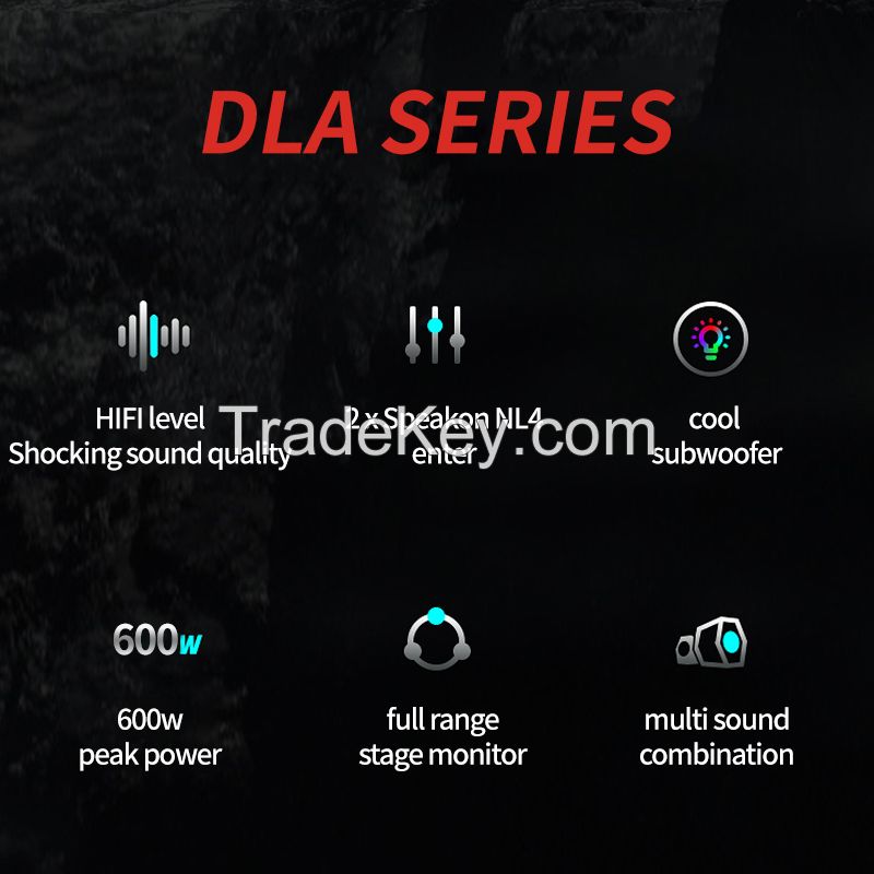 DLA Series 6 6-inch four unit full frequency + 4 single 15 inch subwoofers + 2 12 inch coaxial return linear array speakers