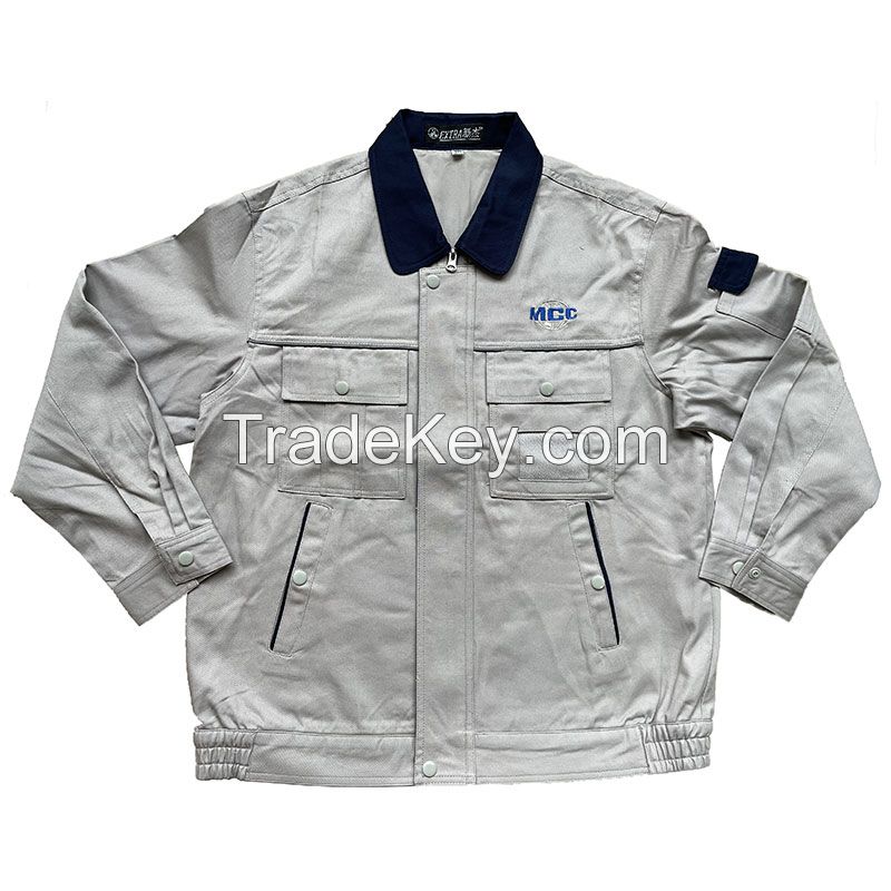 Casual jacket style of construction work clothes, multi-pocket design, easy to carry tools, color and fabric can be customized according to customers