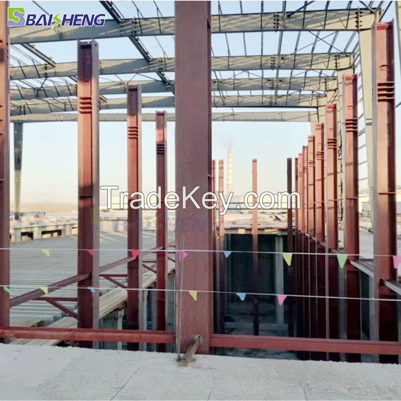 Supporting system of glass melting furnace Glass container production line Fabrication of steel structure