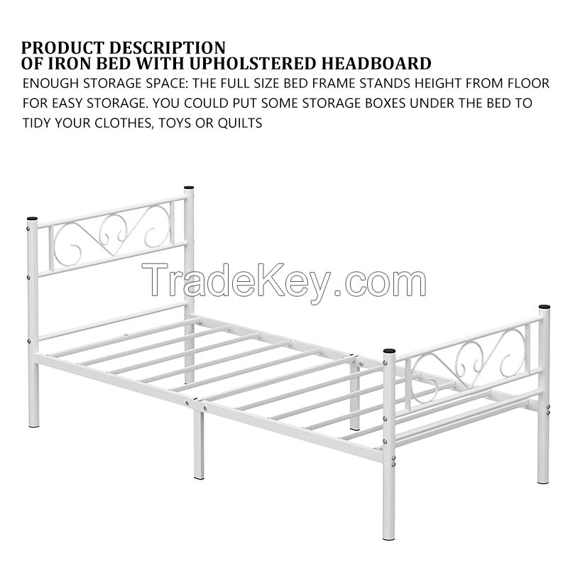 Cheap Nordic Metal Bed Furniture for Hotel-Bedroom-Apartment-Loft Wrought Iron Metal Bed.