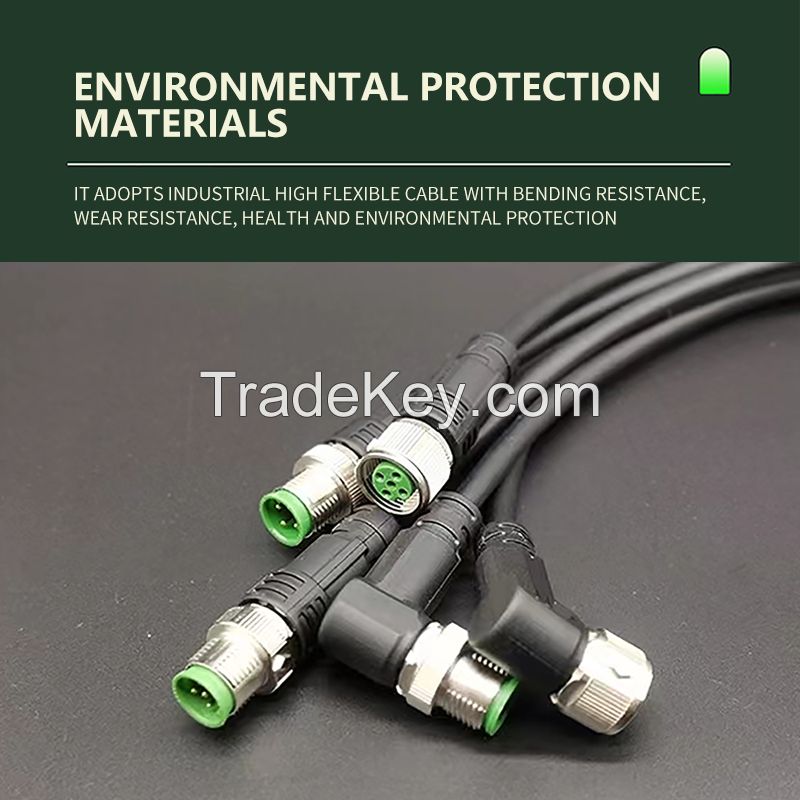 M12 series pre-cast harness industrial connector