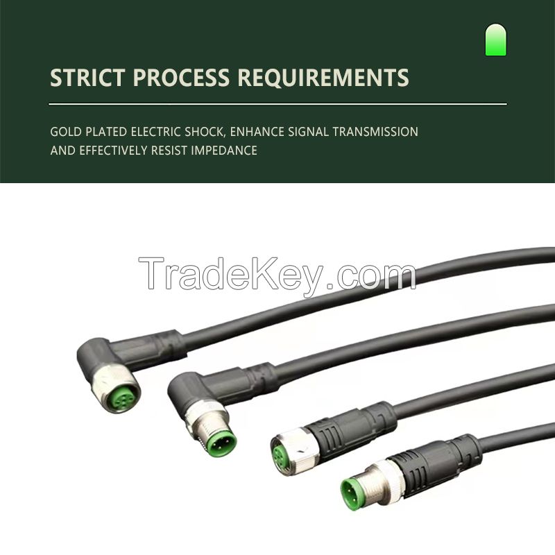 M12 series pre-cast harness industrial connector
