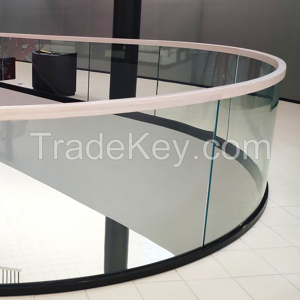 Kudas Curve Toughened Laminated Glass for Railing Glass Balcony Glass Fence with U Channel