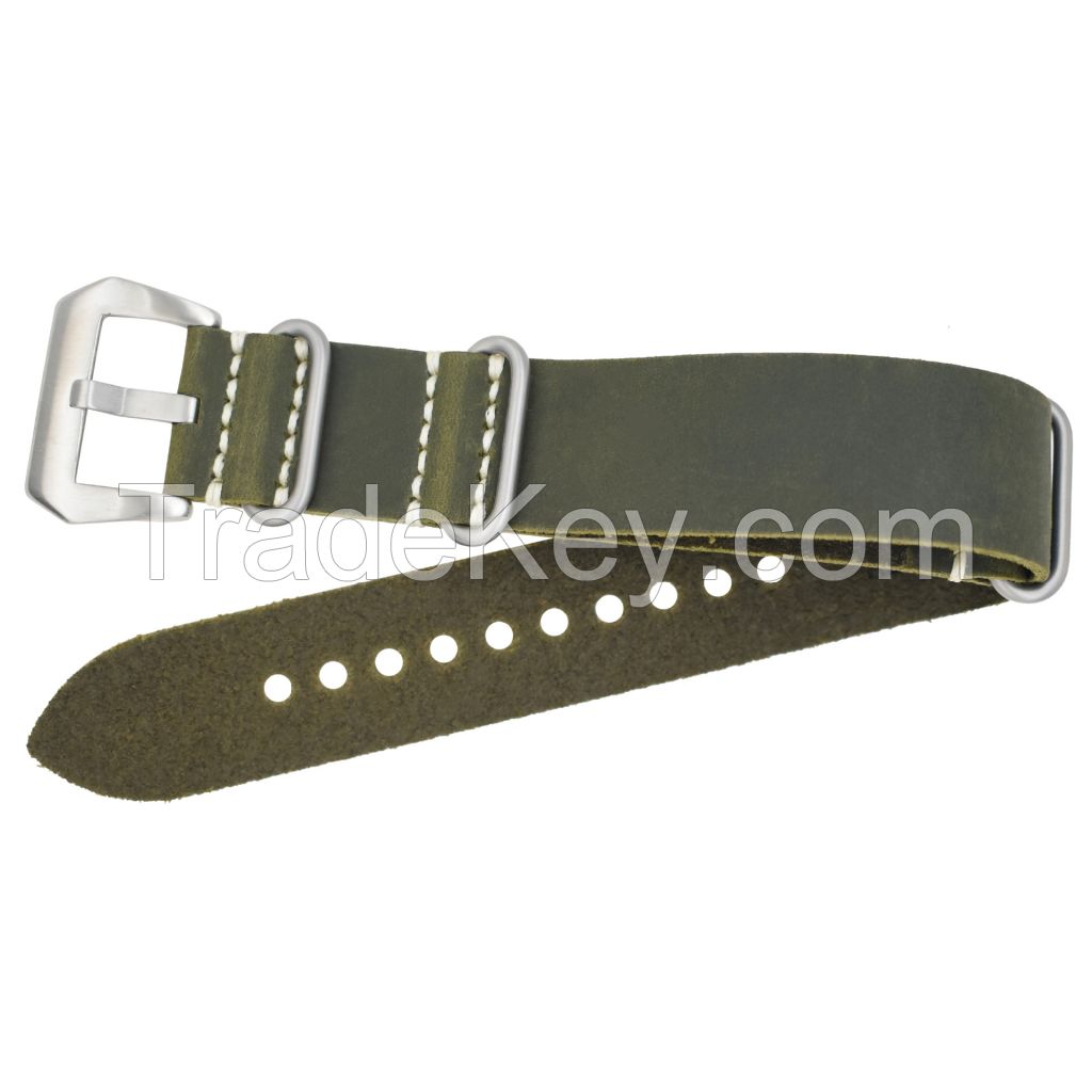 Hotsale Best Classic Nato Zulu 20mm Vintage Soft Men Watch leather Strap