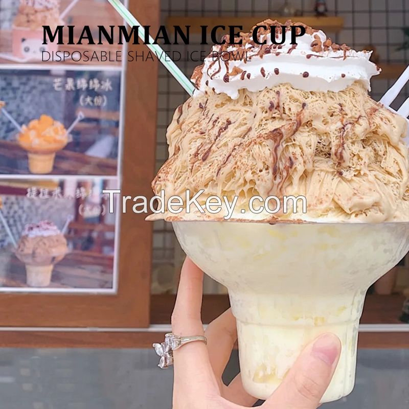 Net red disposable ice cream cup Thai thickened cotton ice cup stand firmly fried yogurt cup shaved ice cup packing bowl