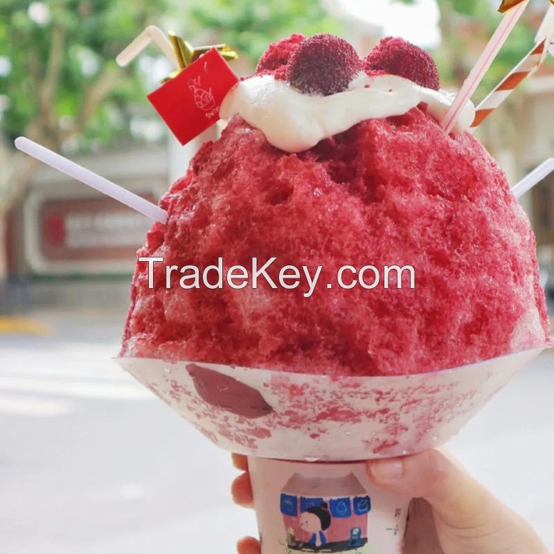 Disposable cotton ice bowl black shaved ice bowl plastic creative smoothie cup 500 transparent fried yogurt holding ice cup