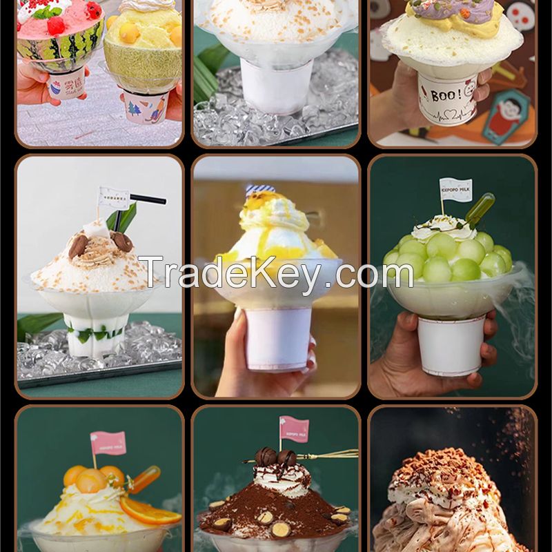 Net Red Disposable Ice Cream Cup Thai Thickened Cotton Ice Cup Stand Firmly Fried Yogurt Cup Shaved Ice Cup Packing Bowl