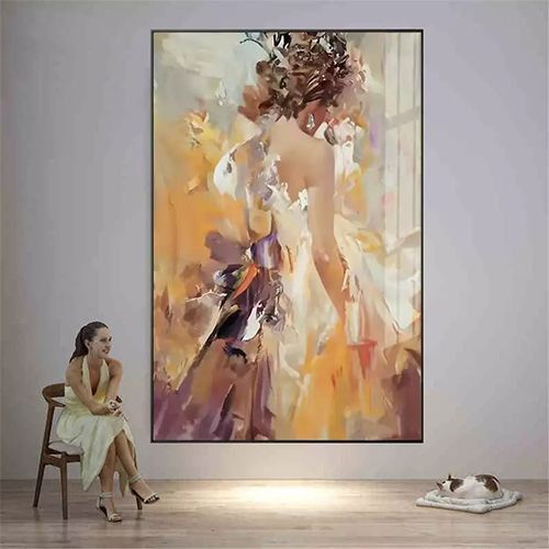 100% Hand-painted Abstract Canvas Oil Painting Living Room Decoration