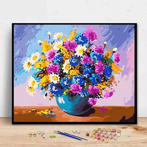 Colorful floral abstract painting handmade DIY digital oil painting