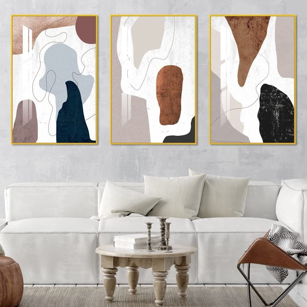 Beige abstract Canvas Oil painting Wall Art living Room Home decoration