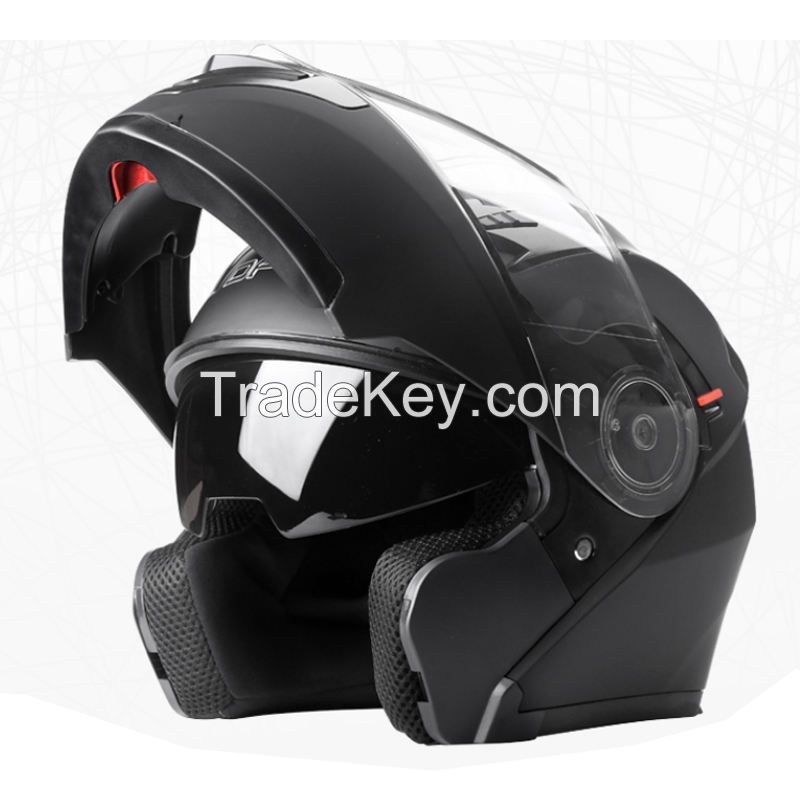 Full Face MATTE BLACK Flip Up Motorcycle Helmet