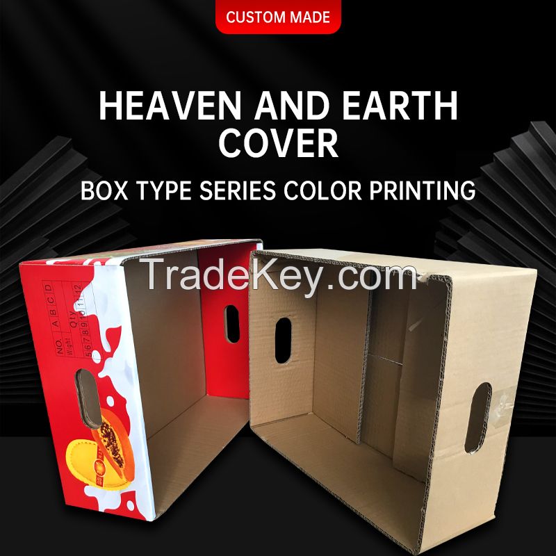  Carton [thickened large] heaven and earth cover storage box gift box gift box color printing carton cake fruit packaging can be customized