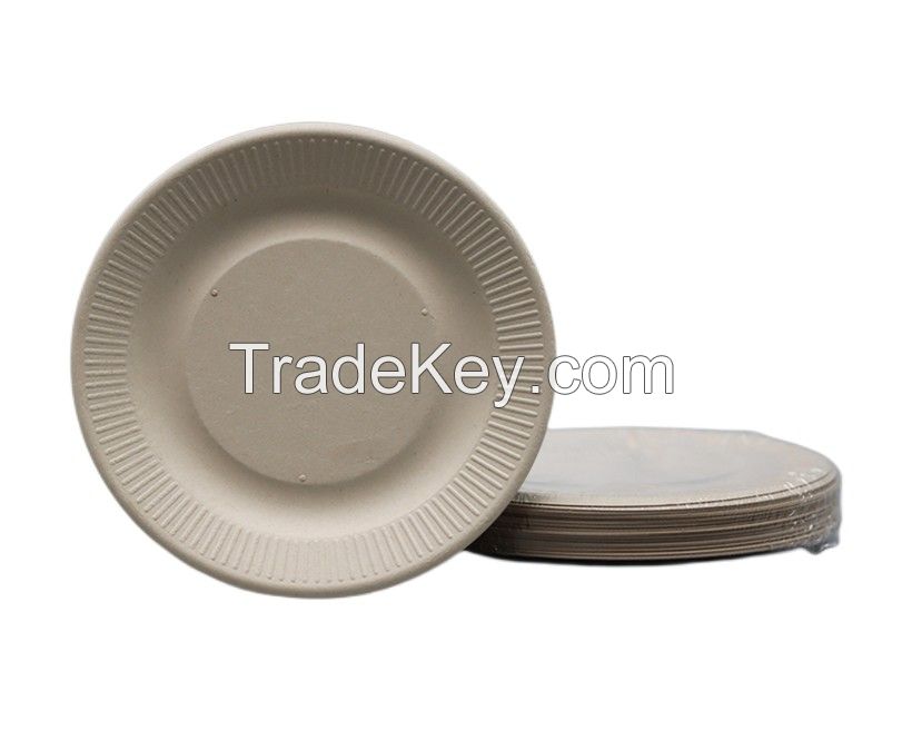 7in Plate Unbleached Biodegradable Bagasse Tableware