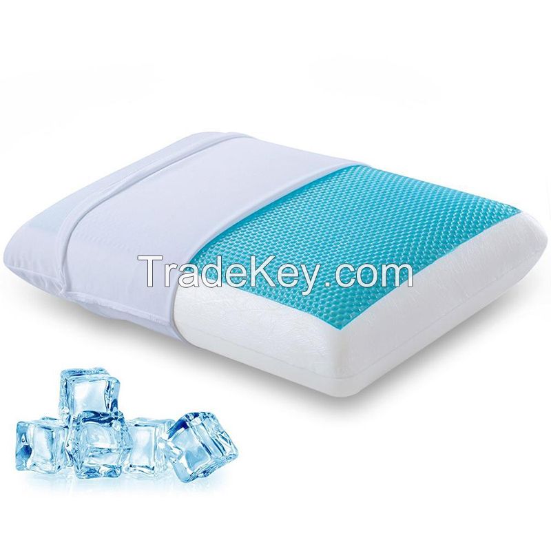 Comfort and Relax reversible cooling gel memory foam bed pillow with SGS Rohs Halogen certificates