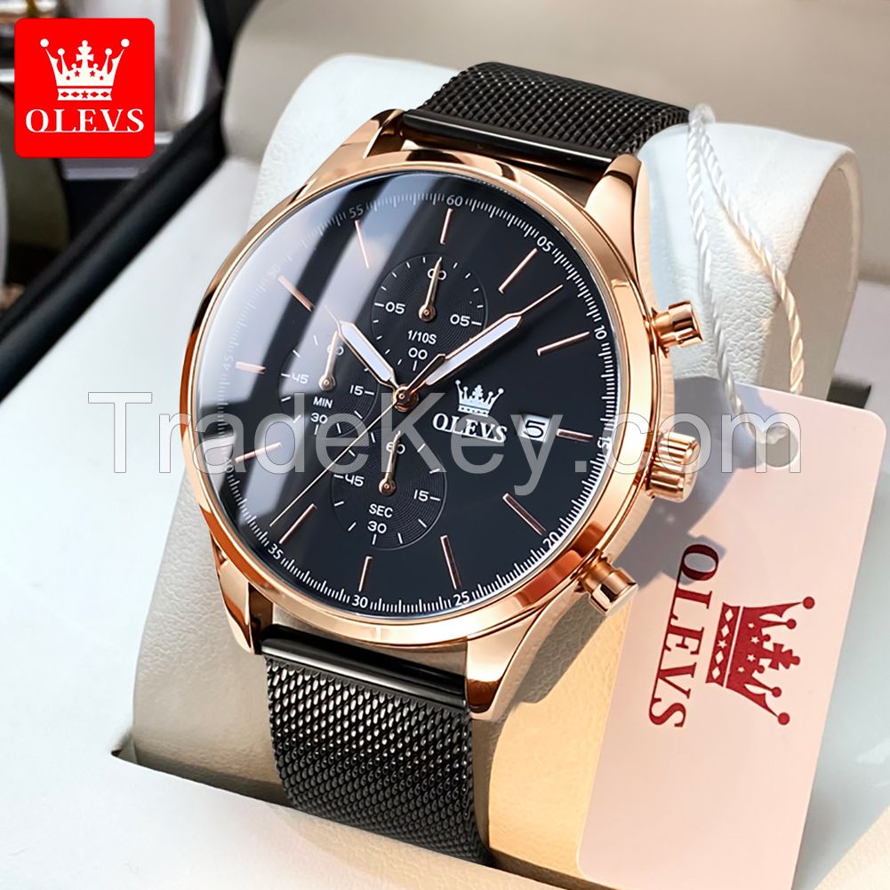 OLEVS 2881 Mens Ultra Thin Stainless Steel Mesh Belt Watch Luxury Men&#039;s Watch Business Casual Quartz Watch
