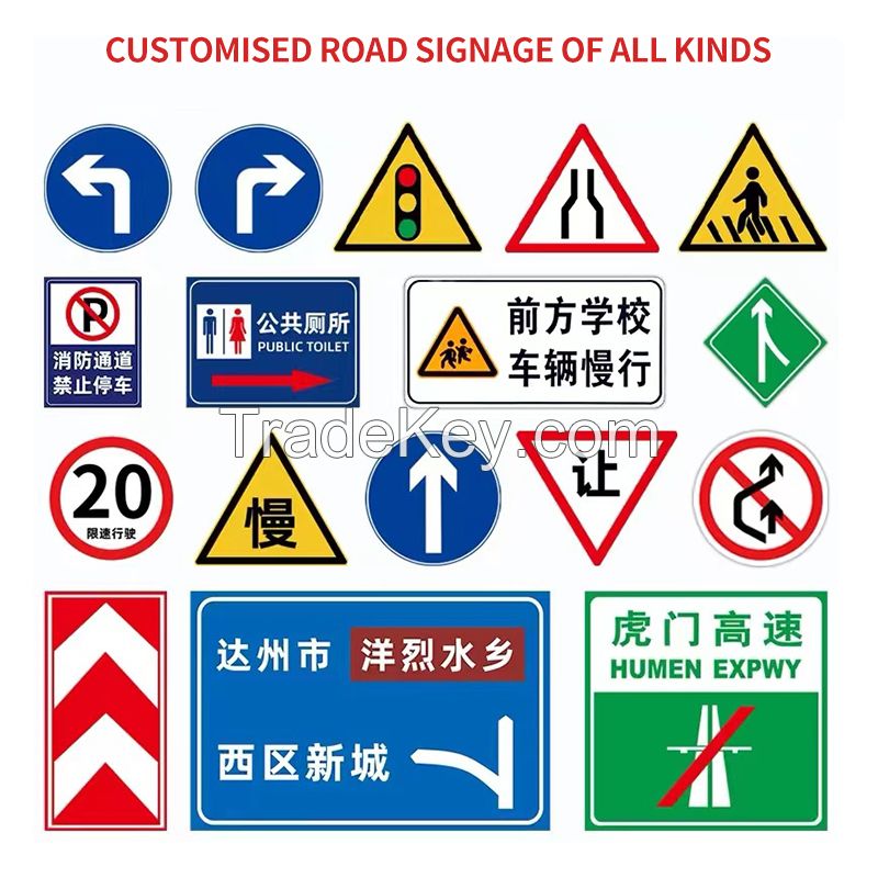 Road Directional Signs, Aluminum Plate + Reflective Film (Support Customization)