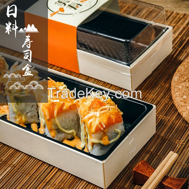 Disposable hamburger cake transparent plastic lids Hard Wooden oil-proof boxes