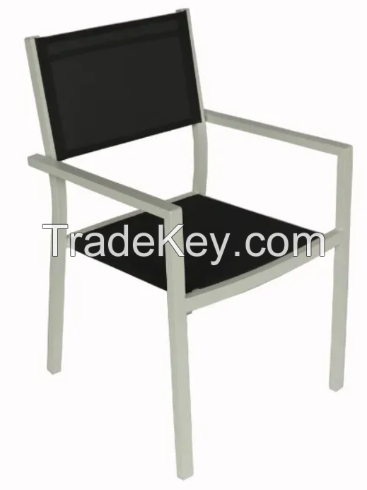 2023 hot sale outdoor aluminum stacking patio chair sale Jinhua factory offer directly