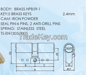 Euro Profile Brass Lock cylinder Breaker Strip Anti-break