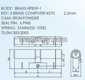 Euro Profile Brass Lock cylinder Breaker Strip Easy Snap