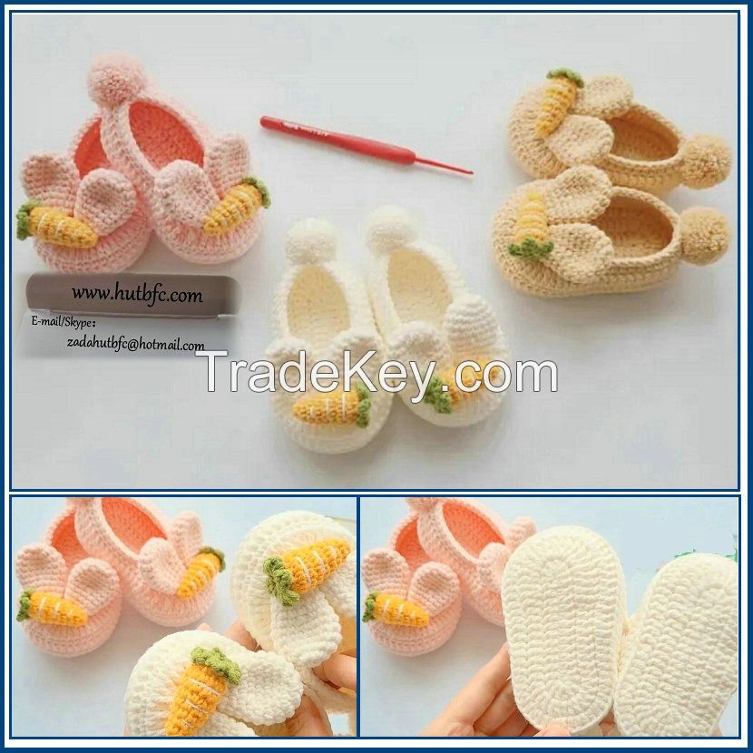 100% Handmade Comfortable Woolen Yarn Crochet Baby Shoes