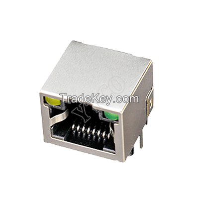 6563 Series RJ45 Network Socket/8P8C/Single/Lighted/Shielded/Shrapnelless