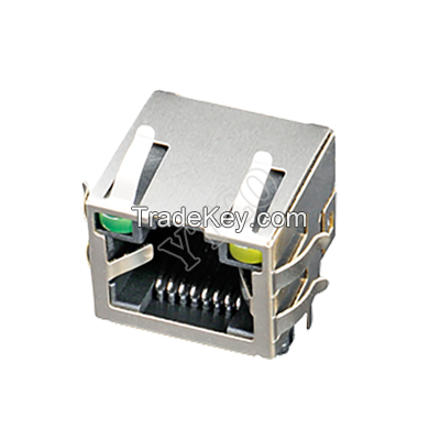 6563 Series RJ45 Network Socket/8P8C/Single Port/With Light/With Shielded/With Shrapnel