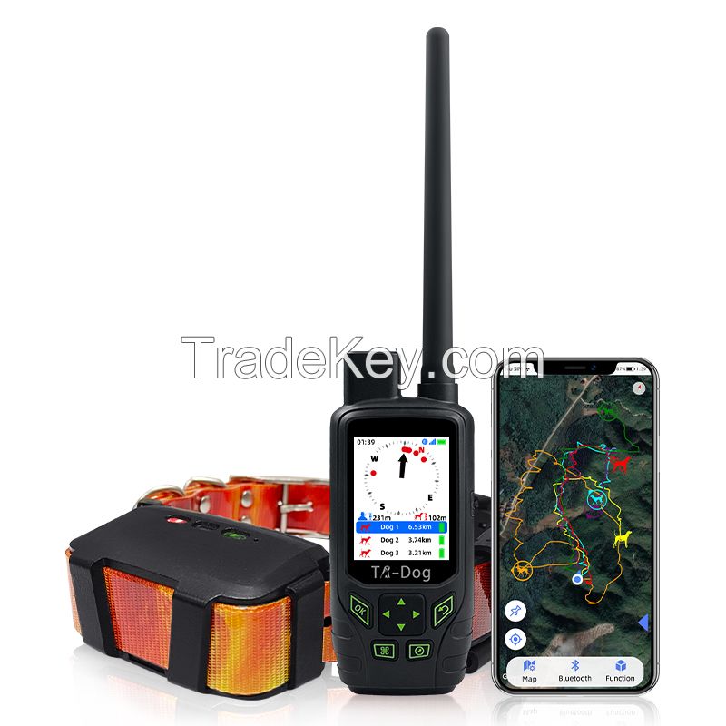 tr-dog Additional LED GPS Collar 9-Mile 20-Dog Expandable Waterproof Smartphone GPS Tracking &amp;amp; Training LED E-Collar with 2.5 Second Update Rate, No Subscription Fee, Free Satellite Map