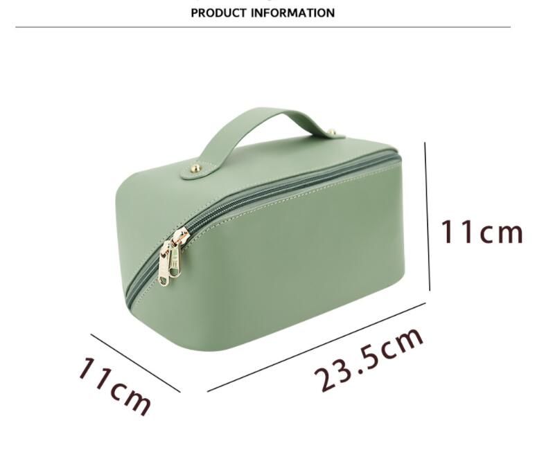 Wholesale Luxury Leather Custom Pouch Cosmetic Makeup Bag Waterproof Travel Organizer Portable Toiletry Bag