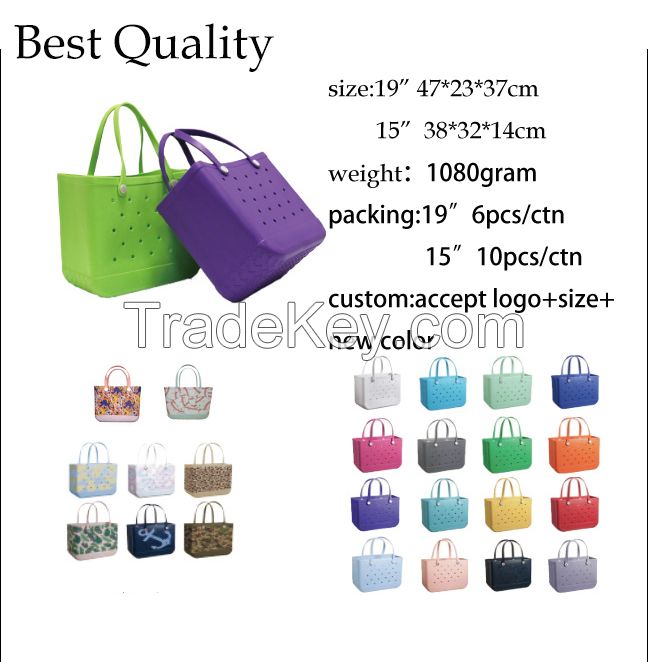 Bogg Bag Silicone Beach X Large Light Tote Handbags 2023 Factory High Quality EVA Bags with Insert Accessories for Wholesale