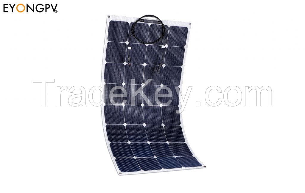 100W Flexible Bendable Solar Panel for Roof Marine RV Cabin Van Car