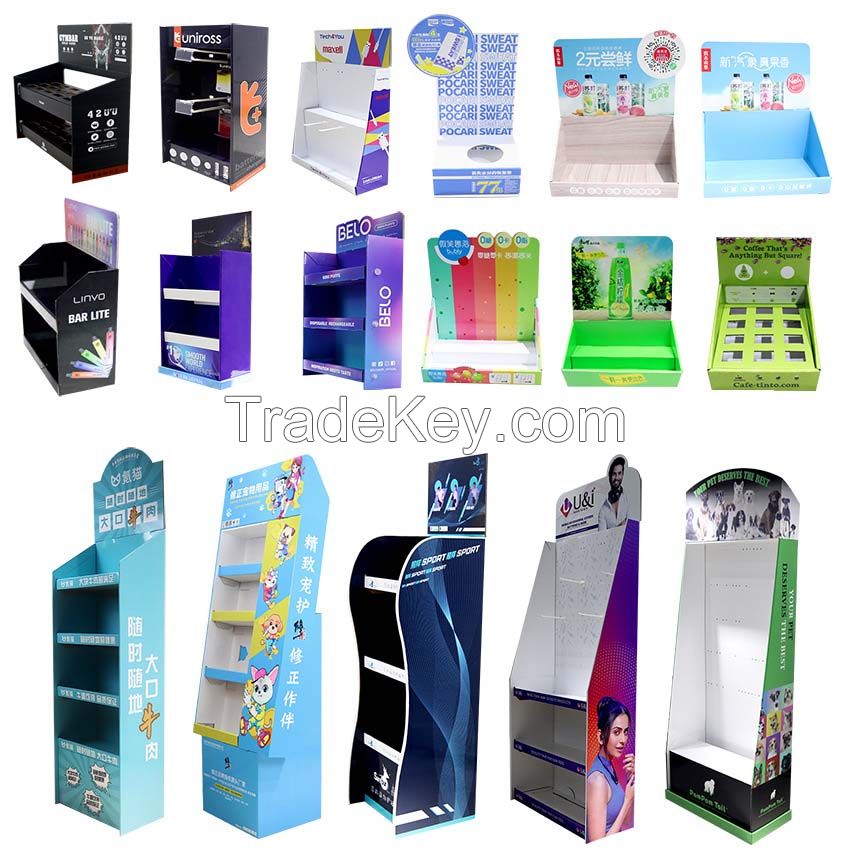 Cosmetic Paper Display Rack Supermarket Skin Care Product Paper Shelf, Paper Display Stand