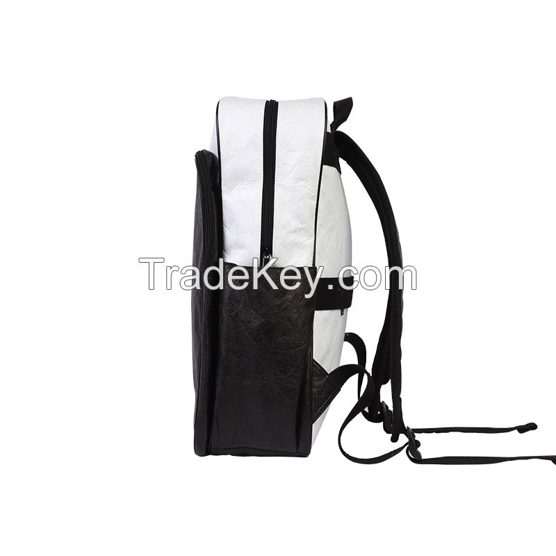 Wholesale Black and White Dupont Paper Lightweight Fashion Backpack Laptop Bag Leisure Bag (Please contact us by email)