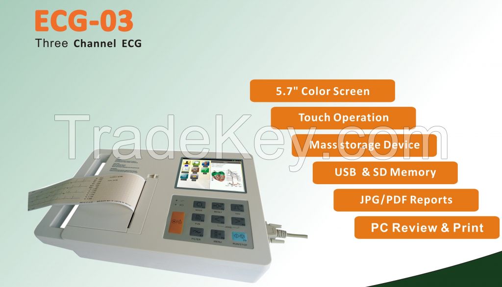 Portable Ecg Ekg 3channel Electrocardiograph Touch Screen Ecg/Ekg Machine &amp;amp;amp;amp;amp;amp;amp;amp; Ecg Machine