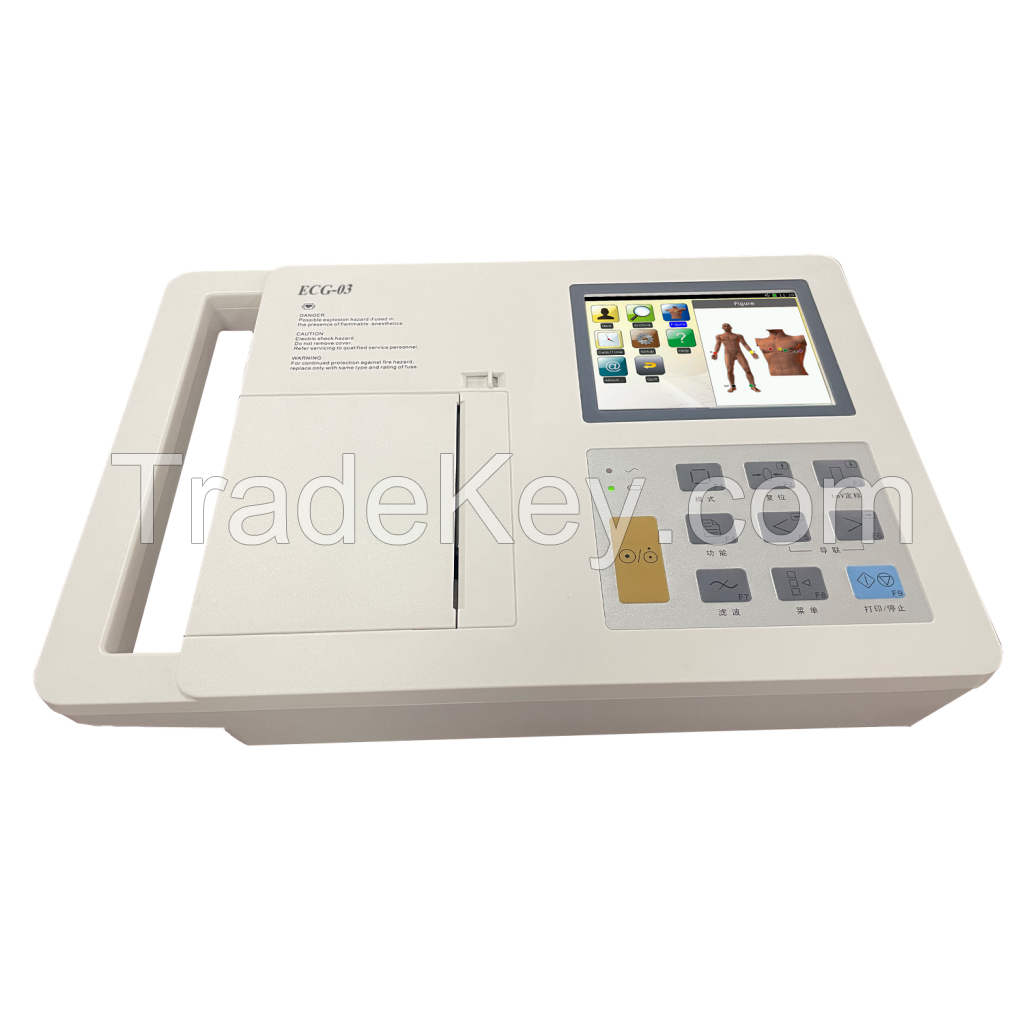 Portable Ecg Ekg 3channel Electrocardiograph Touch Screen Ecg/Ekg Machine &amp;amp;amp;amp;amp;amp; Ecg Machine