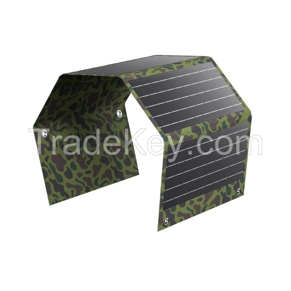 40w 18v Portable Foldable Solar Panel Kit Solar Charger with Controller 2 USB Output to Charge Rv Camping Trailer Emergency