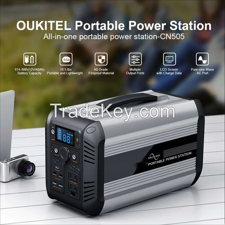 P500 Portable Power Station 614Wh Portable Power Station for indoor, camping, outdoor use, recharge 0-80% in 60 mins, Home Backup Battery, LiFePO4
