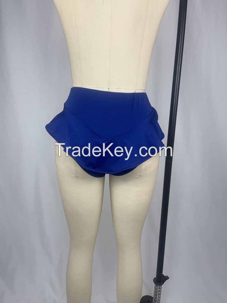 Hot Sale Ruffled Yoga Hip Lift And Abdominal Shorts High Waist Sexy Club Cheerleaders Sports Fitness For Ladies