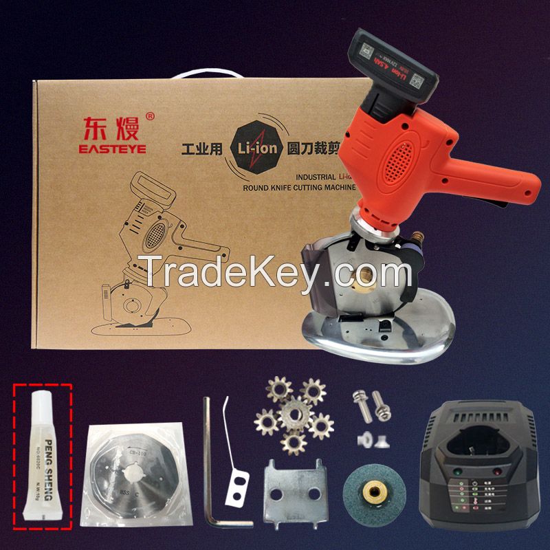 Electric Cloth Cutting Machine Lithium Battery Cordless Cutter Round Knife Cutting Machines for Garment Factory