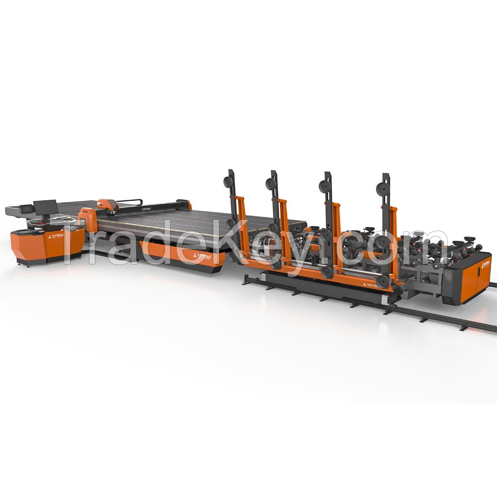 China Glass cutting machine with glass loading and breaking machines