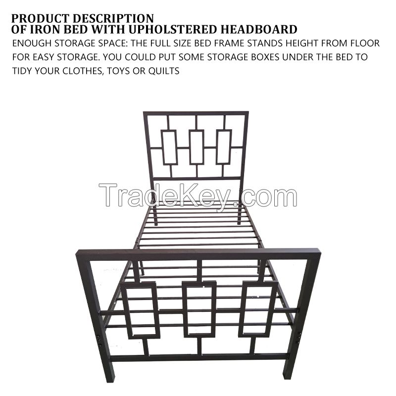 Metal Bed Frame With High Headboard