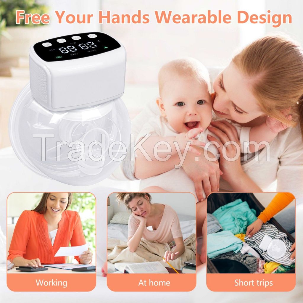 Factory OEM Custom New Design Food Grade Hands Free Silicone Wearable Breast Pump Wearable Design